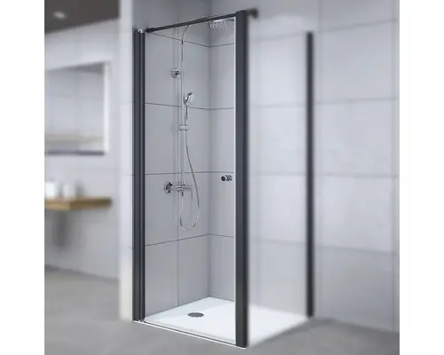 Drehtür für Seitenwand Breuer Elana 6 900x2000 mm Anschlag links Dekorglas Bella C schwarz