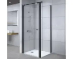 Duschseitenwand für Drehtür Breuer Elana 6 1000x2000 mm Dekorglas Satiniert schwarz