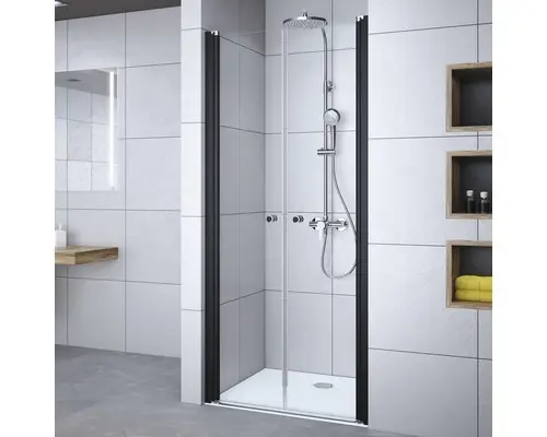 Pendeltür für Nische Breuer Elana 6 900x2000 mm Echtglas Klar hell schwarz