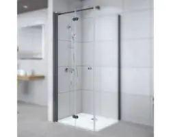 Drehfalttür für Seitenwand Breuer Elana Komfort 750x2000 mm Anschlag links Dekorglas Mastercarre schwarz