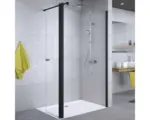 Hornbach Raumdusche Breuer Entra 1200x2000 mm Echtglas Klar hell schwarz matt mit beweglichem Element 500 mm Anschlag rechts 2025031001040