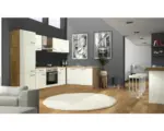 Hornbach Winkelküche Flex Well Vintea 280 cm Magnolia Matt/Lancelot Oak 280 cm inkl. Einbaugeräte