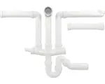 Hornbach Beckenverbindung Blanco mit Röhrensiphon 2x 3 1/2" 1x 1 1/2" 225089