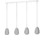 Hornbach Pendelleuchte Alobrase 4-flammig chrom/schwarz/transparent