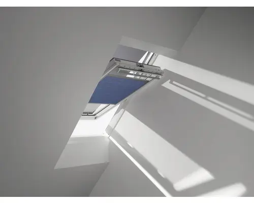 VELUX Vorteils-Set Hitzeschutz-Markise transparent schwarz und Wabenplissee Faltstore blau FOP PK102 1156S