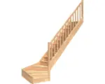 Hornbach Pertura Wangentreppe Elenie Buche Leimholz mit setzstufen Unbehandelt 1/4-gewendelt unten rechts 83,5 cm 16 Stufen / 17 Steigungen Stabgeländer