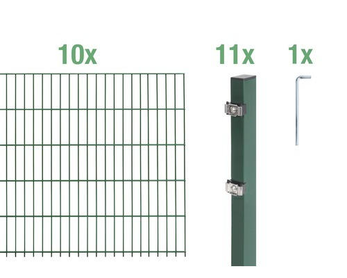 Doppelstabmatten-Set ALBERTS 6/5/6 2000 x 120 cm grün