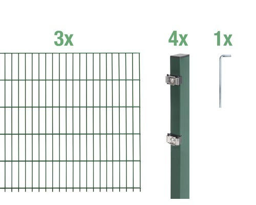 Doppelstabmatten-Set ALBERTS 6/5/6 600 x 100 cm grün