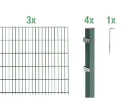 Doppelstabmatten-Set ALBERTS 6/5/6 600 x 120 cm grün