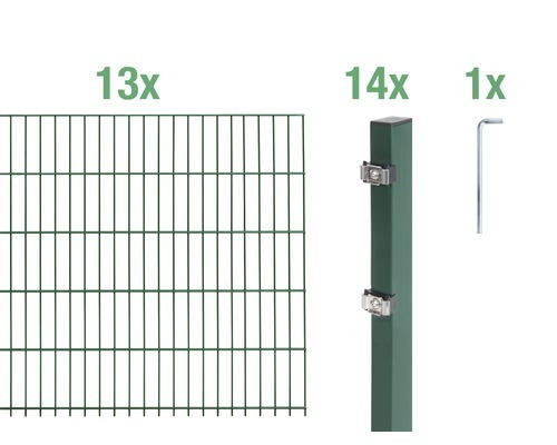 Doppelstabmatten-Set ALBERTS 6/5/6 2600 x 100 cm grün