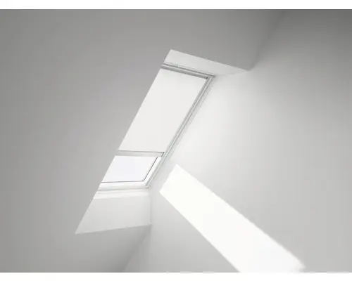 VELUX Sichtschutzrollo weiß uni solarbetrieben Rahmen aluminium RSL 104 1028S
