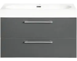 Waschbeckenunterschrank Differnz Somero Mineralguss 54x60x38 cm mit Mineralgusswaschbecken anthrazit