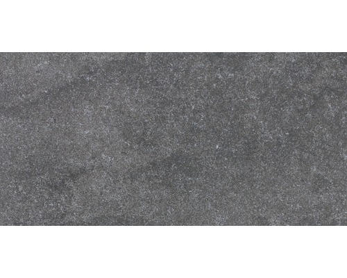 Feinsteinzeug Bodenfliese Udine 30,0x60,0 cm schwarz matt rektifiziert