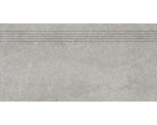 Feinsteinzeug Treppenstufe Udine 30,0x60,0 cm grau rektifiziert