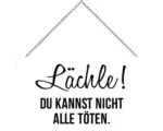 Hornbach Holzschild mit Kette Lächle 23x13 cm