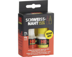 HG Power Glue Sekundenkleber Schweißnaht aus der Flache 20 g Klebstoff und 40 g Granulat