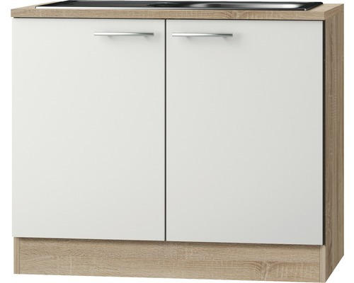 Spülenzentrum Optifit Dakar weiß glänzend 100x84,8x60 cm mit Drehtür