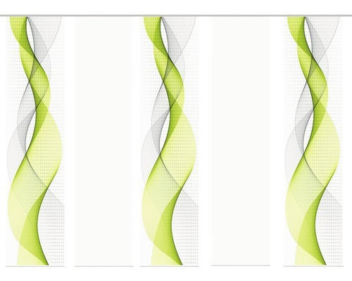 Flächenvorhang Opalia grün 60x245 cm 5er-Set