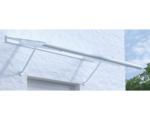 Hornbach Vordach ARON Pultform Paris VSG 150x75 cm weiß inkl. Konsole G und Regenrinne beidseitig