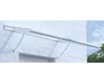 Hornbach Vordach ARON Pultform Paris VSG 150x75 cm weiß inkl. Konsole G und Regenrinne beidseitig