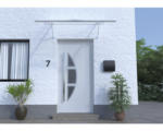 Hornbach Vordach ARON Pultform Paris VSG 150x75 cm weiß inkl. Konsole R und Regenrinne beidseitig