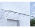 Hornbach Vordach ARON Pultform Paris VSG 150x95 cm weiß inkl. Konsole R und Regenrinne links geschlossen