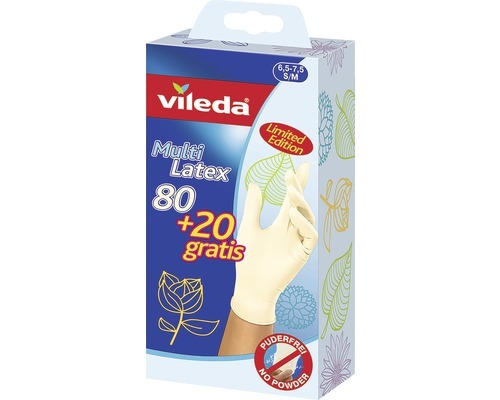 Multi-Latexhandschuhe Vileda 100 Stk. Größe S/M weiß