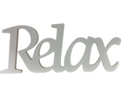 Schriftzug Relax weiß 25x10 cm