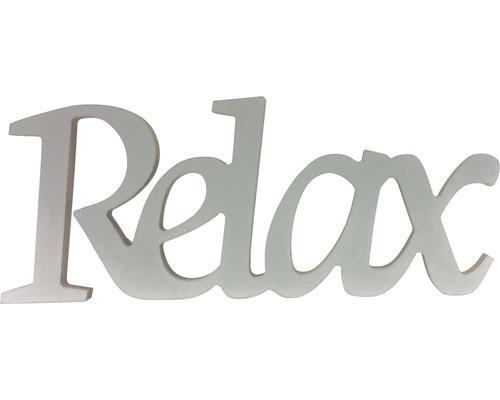 Schriftzug Relax weiß 25x10 cm