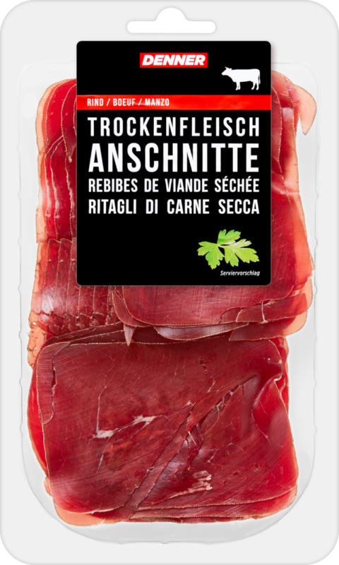 Viande séchée Denner, Bœuf, Suisse/Europe, entames, env. 150 g, les 100 g