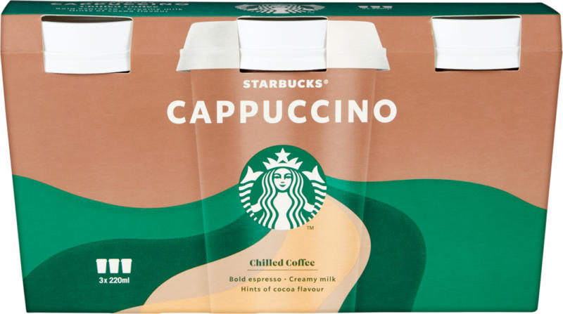 Starbucks Milchgetränk Cappuccino , 3 x 220 ml