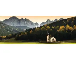 Glasbild Little Church 50x125 cm GLA2130