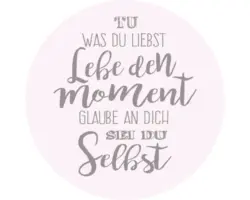 Glasbild rund Lebe Den Moment Ø 20 cm GLR008