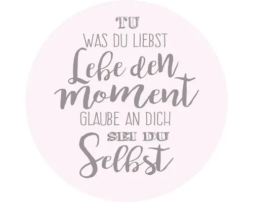 Glasbild rund Lebe Den Moment Ø 20 cm GLR008