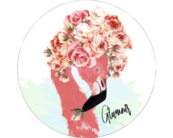 Glasbild rund Glamour Flamingo Ø 20 cm GLR020