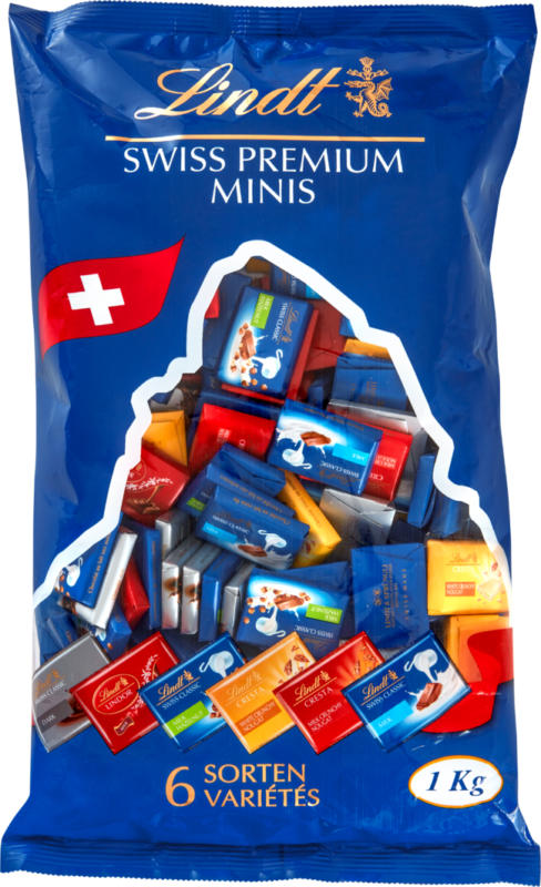 Lindt Napolitains Swiss Premium Minis, assortiert, 6 Sorten, 1 kg