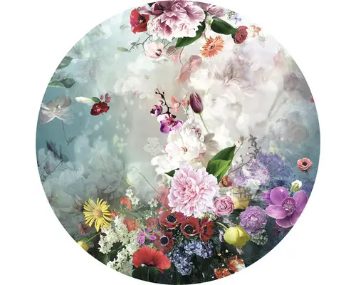 Glasbild rund Baroque Flowermix I Ø 50 cm GLR047