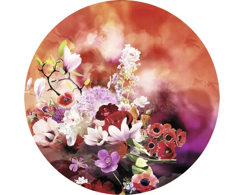 Glasbild rund Baroque Flowermix lV Ø 50 cm GLR048