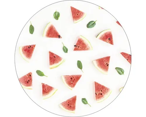 Glasbild rund Watermelon Pieces Ø 20 cm GLR049