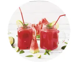 Glasbild rund Watermelon Smoothie I Ø 30 cm GLR050