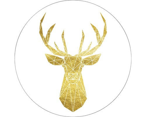 Glasbild rund Golden Deer Ø 50 cm GLR052