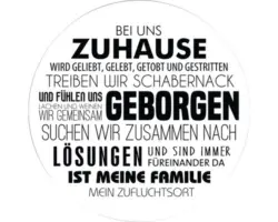 Glasbild rund Zuhause Ø 20 cm GLR054