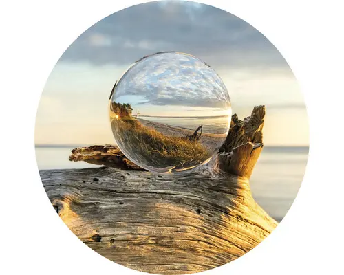 Glasbild rund Drop On Wood Ø 30 cm GLR059