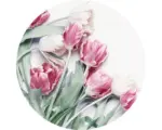 Hornbach Glasbild rund Tulpen Ø 30 cm GLR063