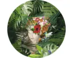 Hornbach Glasbild rund Jungle Girl Face Ø 20 cm GLR069