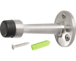 Türstopper 40/75 mm mit Gummikappe Stahl nickel/matt schraubbar für Wand
