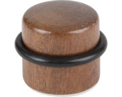 Türstopper 37/32 mm mit Gummikappe Holz selbstklebend für Boden mahagonifarben