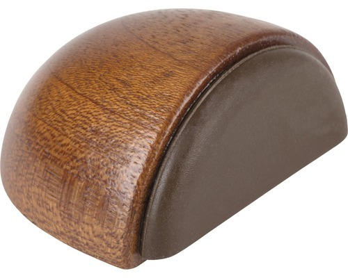 Türstopper 49/38/23 mm mit Gummikappe Holz selbstklebend für Boden mahagonifarben