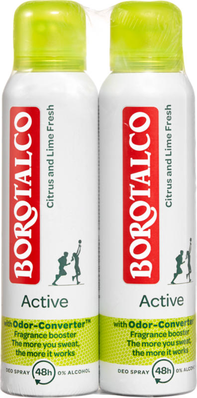 Borotalco Deo Spray Active , Citrus & Lime Fresh, 2 x 150 ml