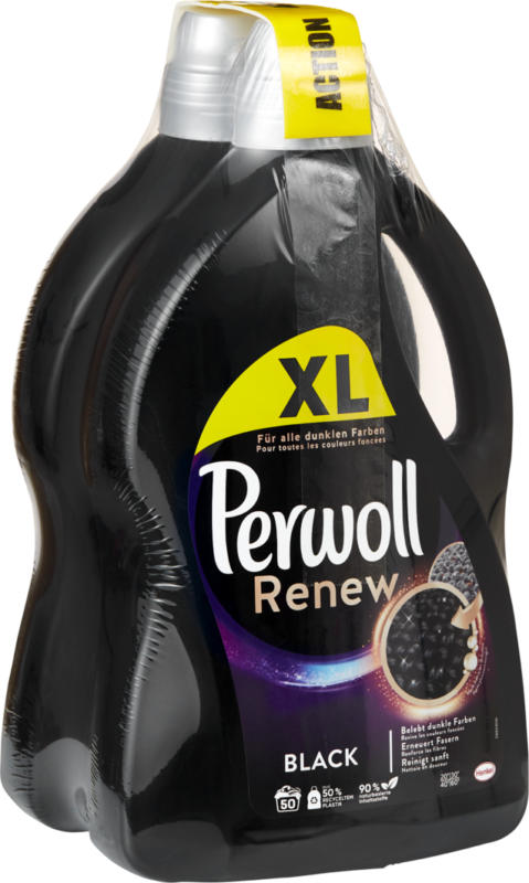 Perwoll Feinwaschmittel Black, 2 x 50 lessives, 2 x 2,75 litres